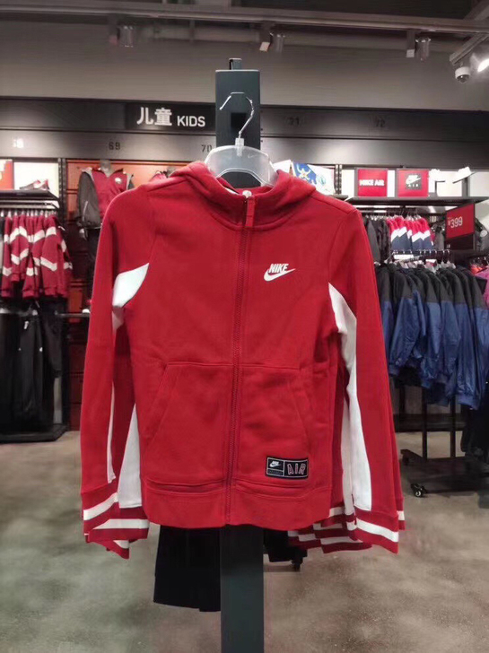 Nike耐克春秋大童加绒连帽外套