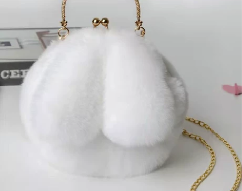 【亏本包邮】可爱兔耳朵毛绒包包女2021新...