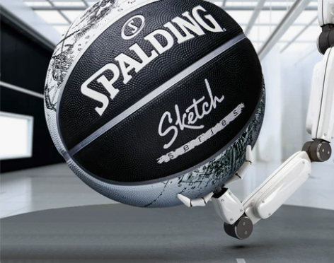 斯伯丁篮球 7号官方正品街头涂鸦黑白蓝球中...