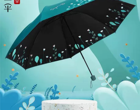 天堂伞黑胶防晒铅笔伞防紫外线太阳伞超轻小巧...