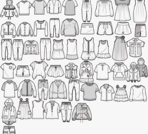 服装设计款式图童装模板婴幼儿款式设计模板A...