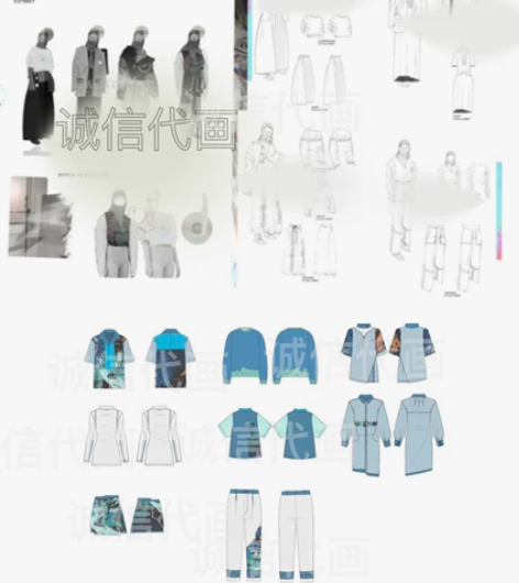 服装效果图代画，款式图代画 价格优惠！私￥...