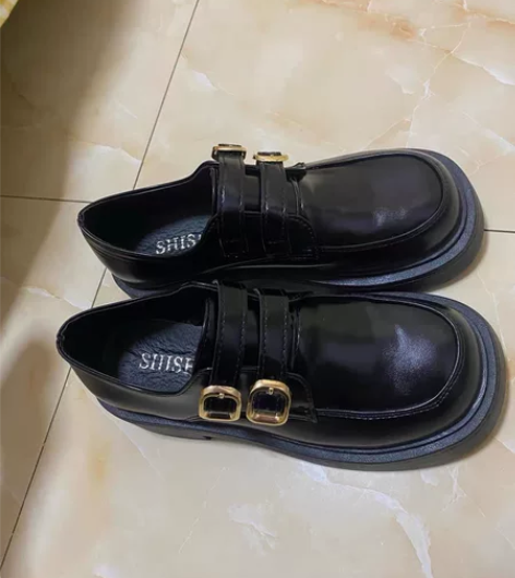 厚底松糕乐福鞋女秋冬2021复古法式玛丽珍...