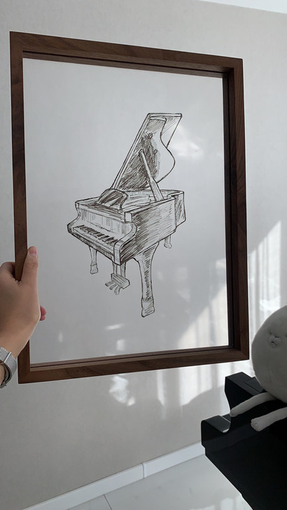 【全新】纯手绘三角钢琴  实木画框 高档定...