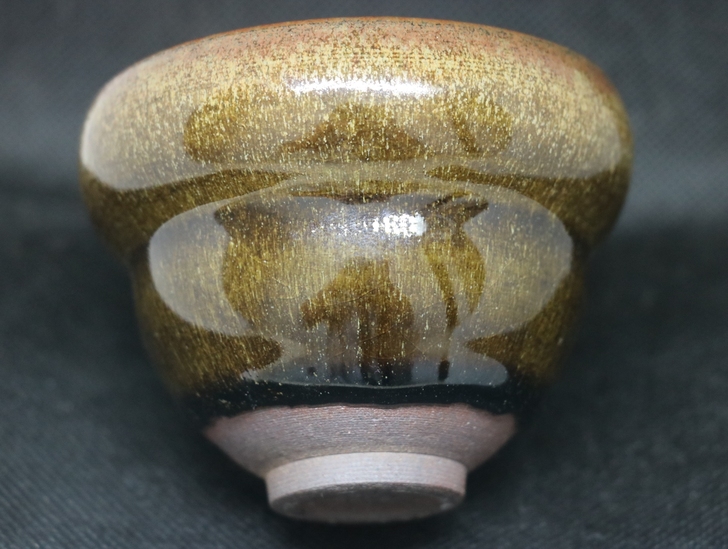 龙窑柴烧建盏极品玉子带松针葫芦杯型