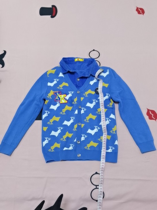 特步男童毛线衣无起球破损，120号衣长47...