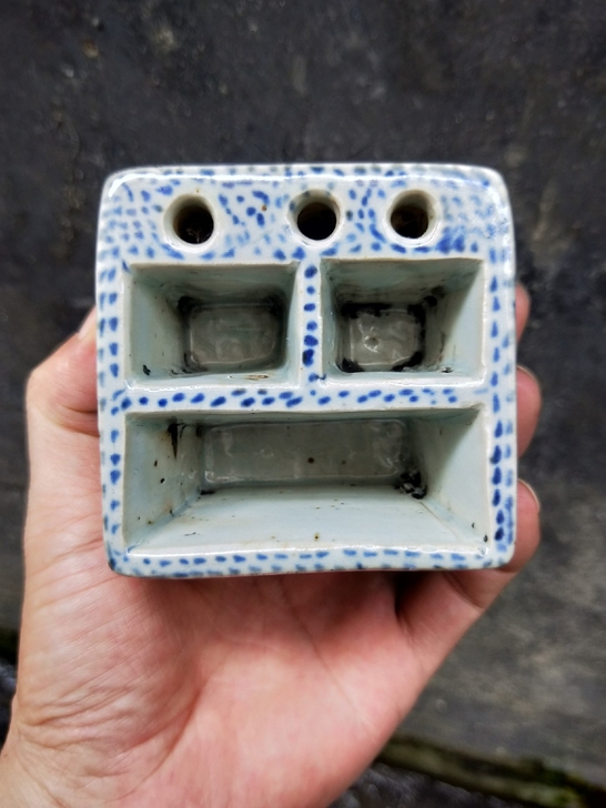 清中嘉庆文房器，径8cm，全品，上手扎实并...