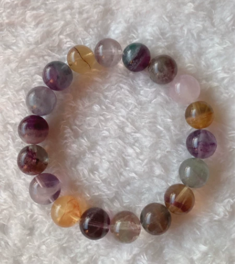 彩萤石手串，278号一物一拍。 友情提示～...