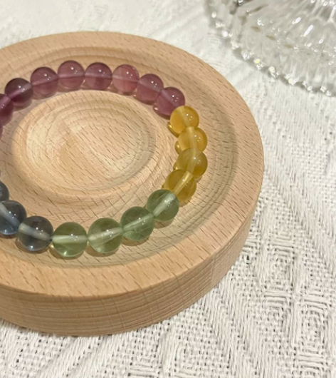 「彩虹糖」天然石 天然萤石 渐变萤石手链手...