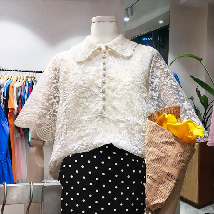 春装吊带打底衫配钩花蕾丝衫短袖两件套女韩范...