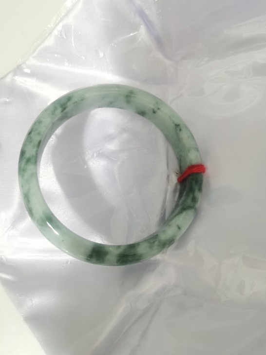 翡翠A货  飘花手镯  57圈口