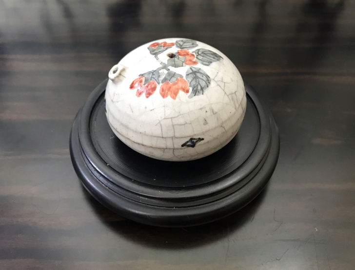 日本水滴 文房用具 砚滴 手绘画片 有一定...