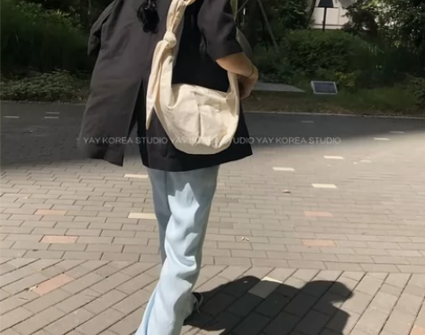 2020韩国春夏上新ins博主推荐帆布系带...