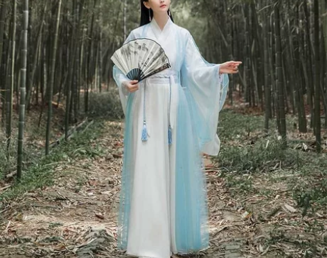 汉服女魏晋风大袖衫交领襦裙六米摆广袖绣花古...