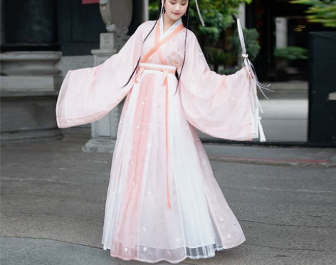 原创正版汉服女刺绣花魏晋风广袖流仙裙清新超...