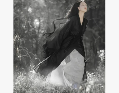 原创汉服女魏晋制南北朝武侠黑色侠客古装中国...