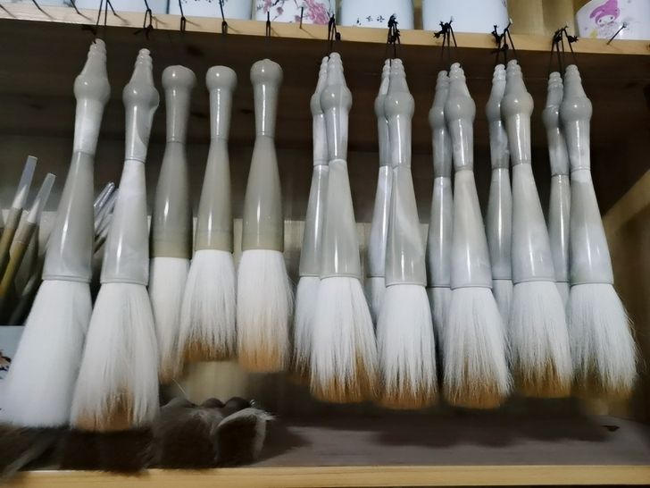 牛角对联大斗笔 牛角兼毫羊毫熊毫斗笔抓笔书...