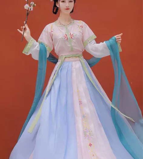 妃亦坊原创汉服女【琳琅】坦领半臂三件套齐腰...