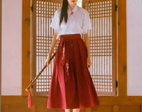 正·鹿韵记汉元素改良汉服s码下裙 裙后腰松...