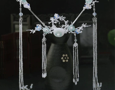 汉服头饰古装发饰全套超仙少女发冠小清新耳环...