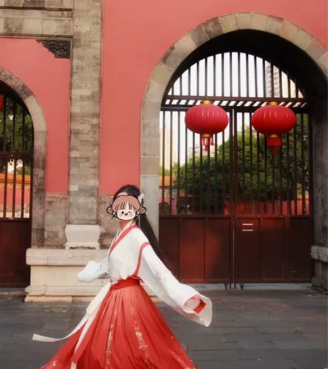 艺缕原创汉服女半生莲秋冬交领晋制齐腰襦裙日...