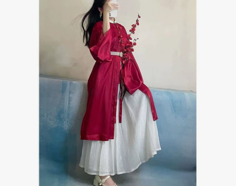 【秋枫】五五年原创汉服女明制立领直袖对襟长...