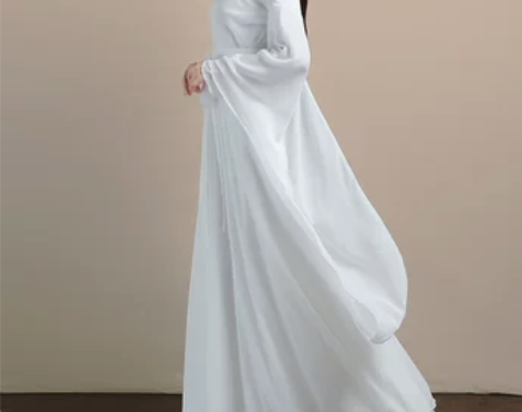 宋制汉服女白色仙裙飘逸古装古风学生舞蹈古典...