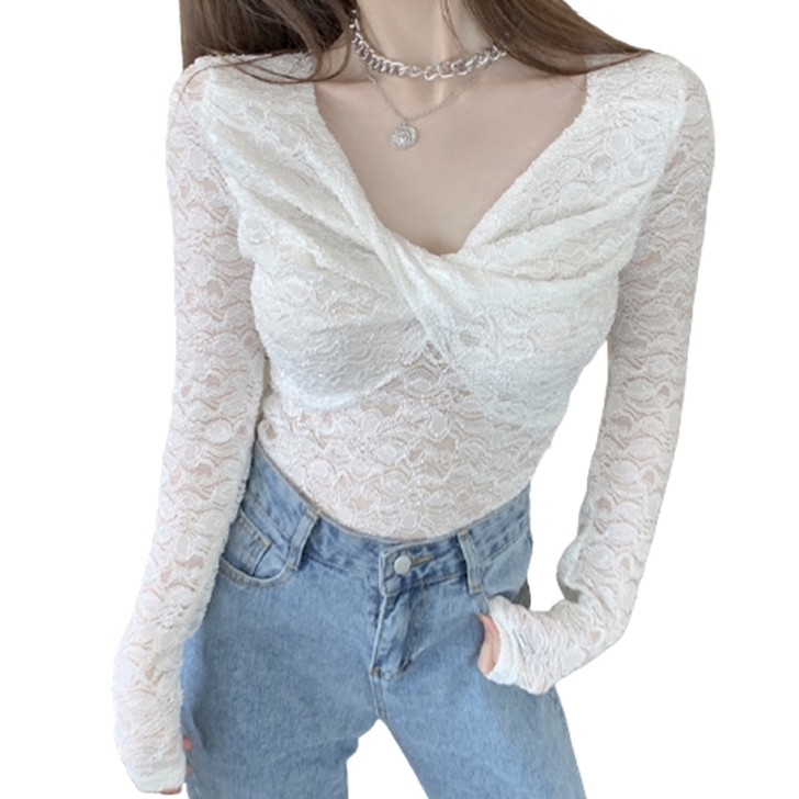 名范2021年女装秋季新款法式内搭V领长袖...