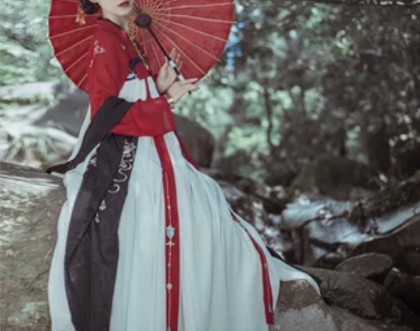 ?新款汉服女秋水国色天香改良汉元素秋冬古装...