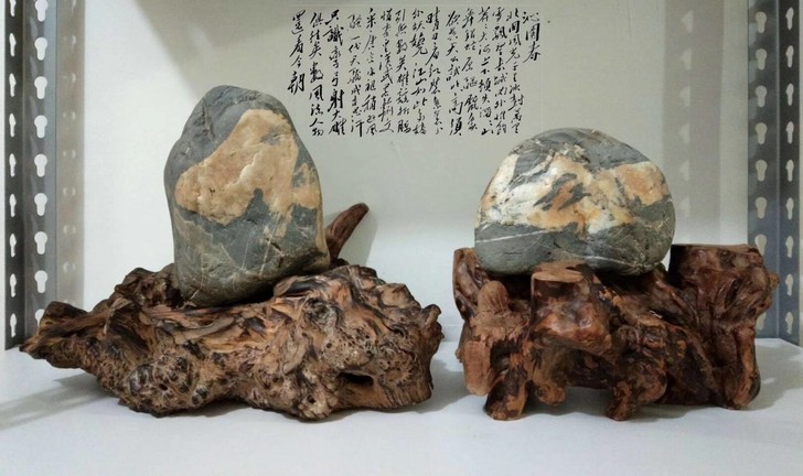 奇石，青弋江画面石《伟人》、文字石《江山》...