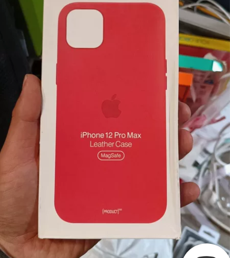 iPhone 12 pro max红色皮质...