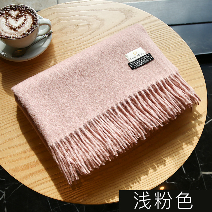 围巾女冬季韩版百搭纯色仿羊绒披肩两用秋冬季...