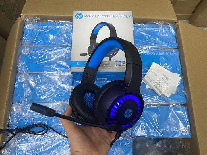 全新惠普8011有线游戏发光头戴式耳机耳麦...