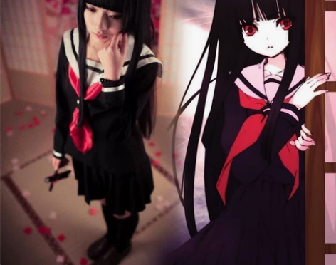 主换次出/阎魔爱cos服/地狱少女/校服 ...