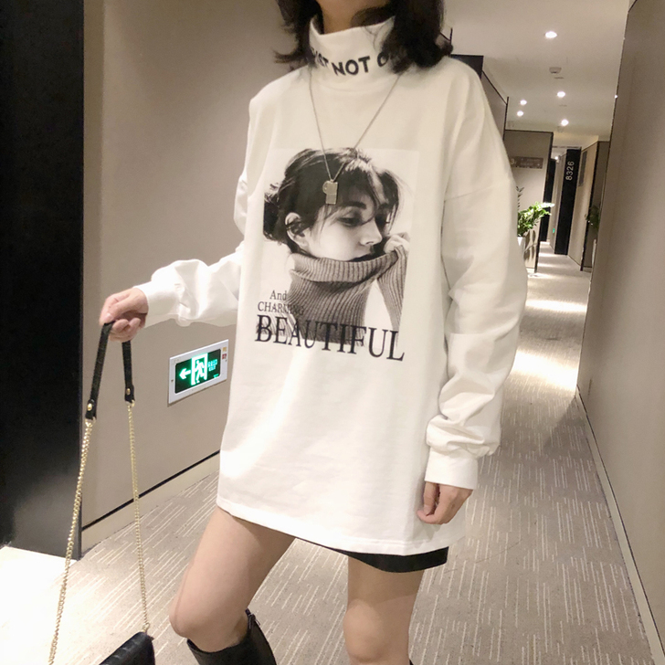 【狂欢价】高领加绒加厚打底衫女秋冬宽松中长...