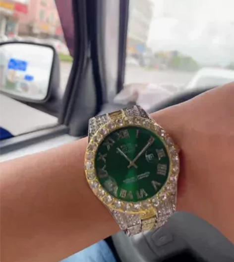 男款镶钻满天星高颜值韩版腕表嘻哈潮流男士手...