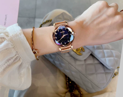 2022新款女士手表懒人磁铁带韩版潮流水钻...