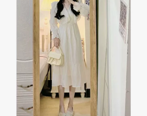 秋季2022新款温柔风连衣裙女长袖仙女长裙...