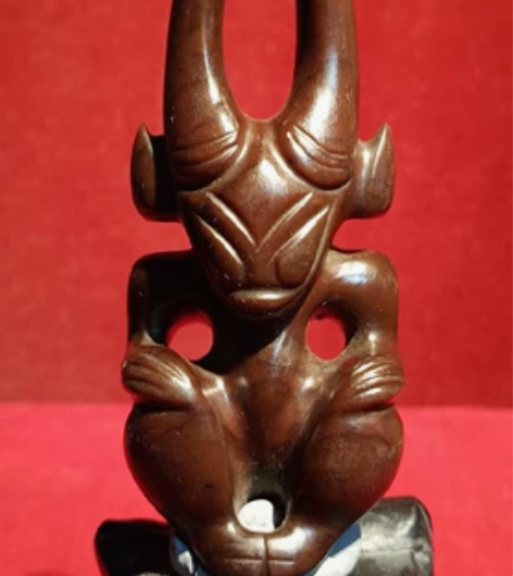 石器时代太阳神 地方玉质 打光微透红 宽...