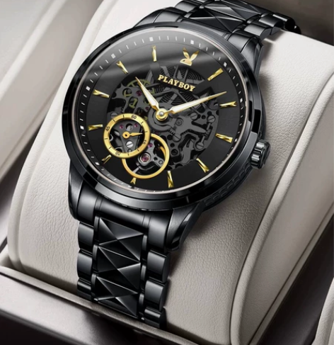 正品牌瑞士认证花花公子男士手表男 全自动机...