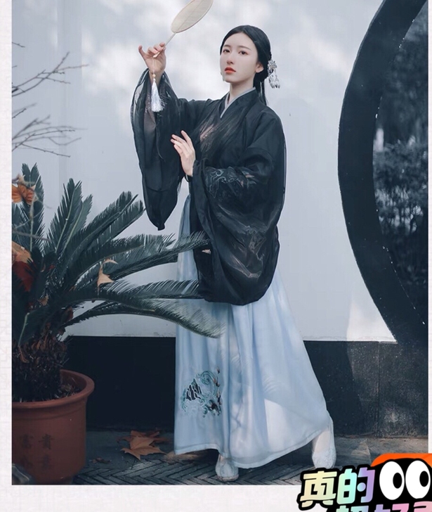 池夏山鬼水母汉服大袖春秋夏季