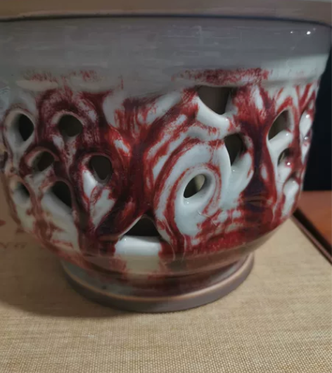 王现锋大师花盆特价 早期镂空花盆，王现锋老...