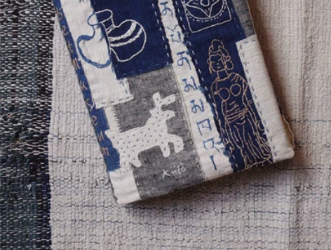 Külà 一人制作 / 蓝白手织布拼接手缝...