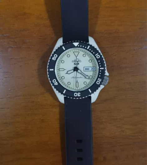 SEIKO精工5号拼色情侣表学生机械潮流男...