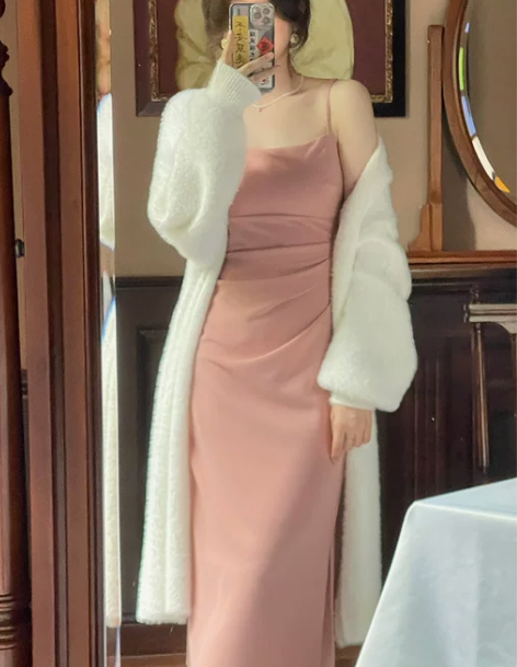 连衣裙长裙EIA一尧心软的神新中式褶皱梭织...