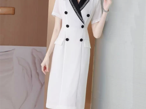 西装连衣裙女夏修身气质轻熟风裙子通勤职业中...