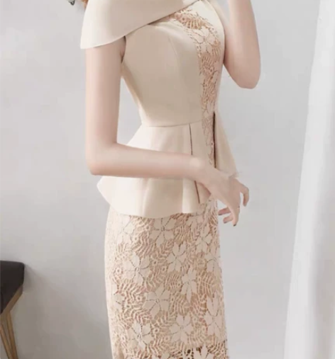 2022夏季新款女装蕾丝包臀裙时尚减龄显瘦...
