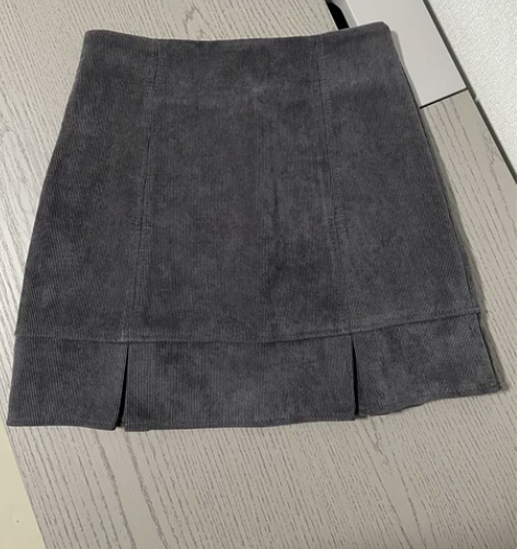 灯芯绒迷你裙半裙高腰显瘦A字裙防走光短裙女...