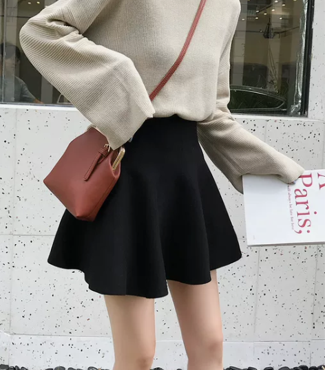 不起球不退色短裙女秋冬a字裙冬季