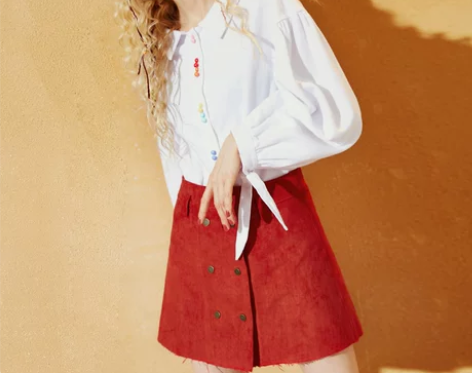 秋装欧美街头a字裙双排扣麂皮绒半身裙女- ...